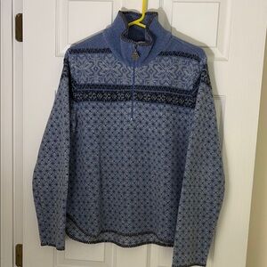 Coldwater Creek Berber Fleece Snowflake Quarter Zip Pullover